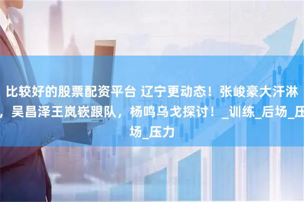 比较好的股票配资平台 辽宁更动态！张峻豪大汗淋漓，吴昌泽王岚嵚跟队，杨鸣乌戈探讨！_训练_后场_压力
